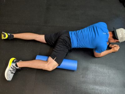 Foam Rolling your Hip Adductor Top View